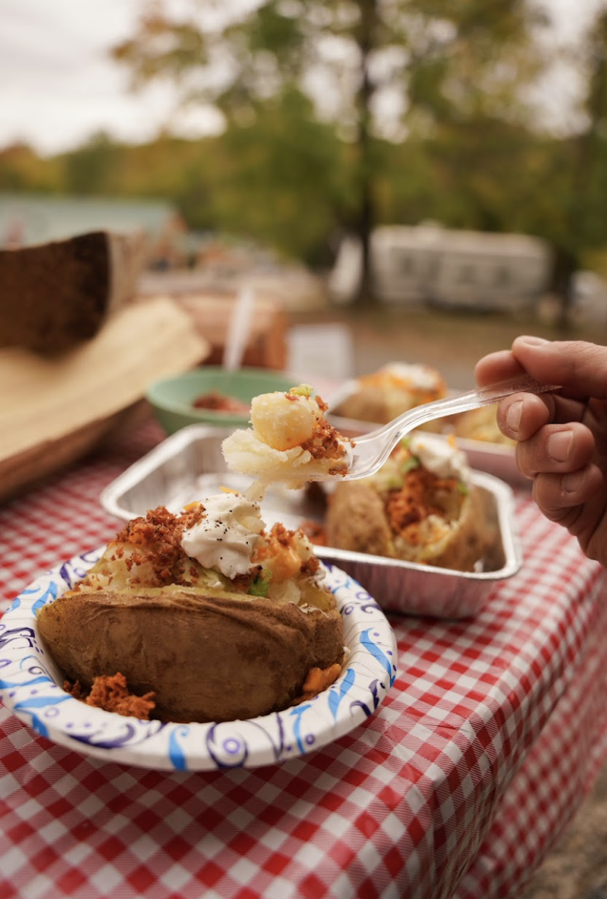 Baked Potatoes at Campground