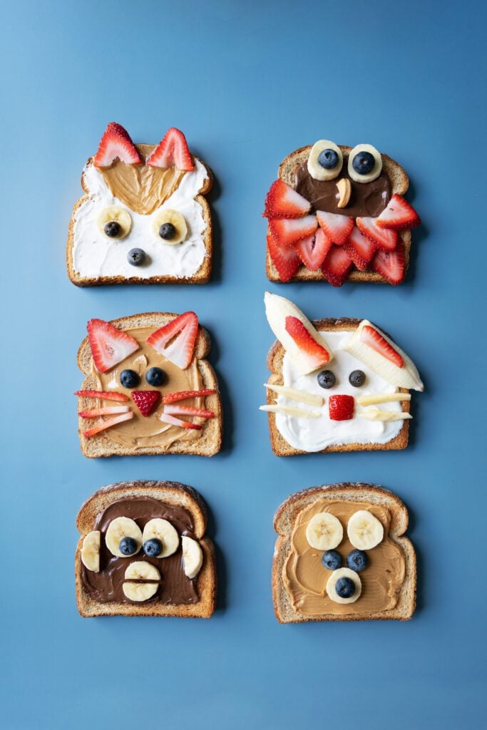 Animal Face Toast all together