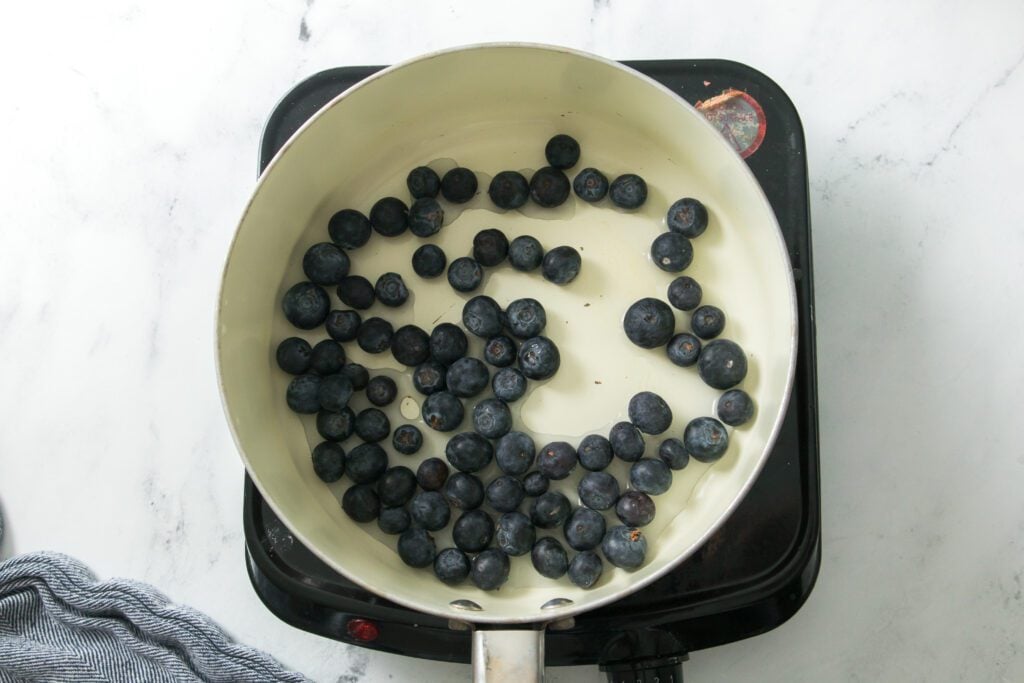 Naturipe blueberries in saucepan