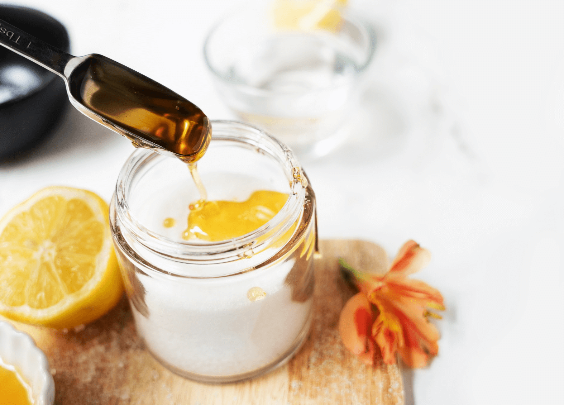 Add Honey into jar of Epsom salt