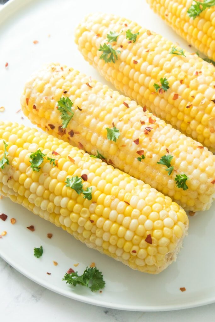 Hot honey corn on the cob