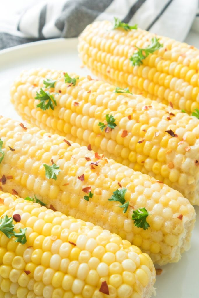 4 ears of hot honey corn on the cob