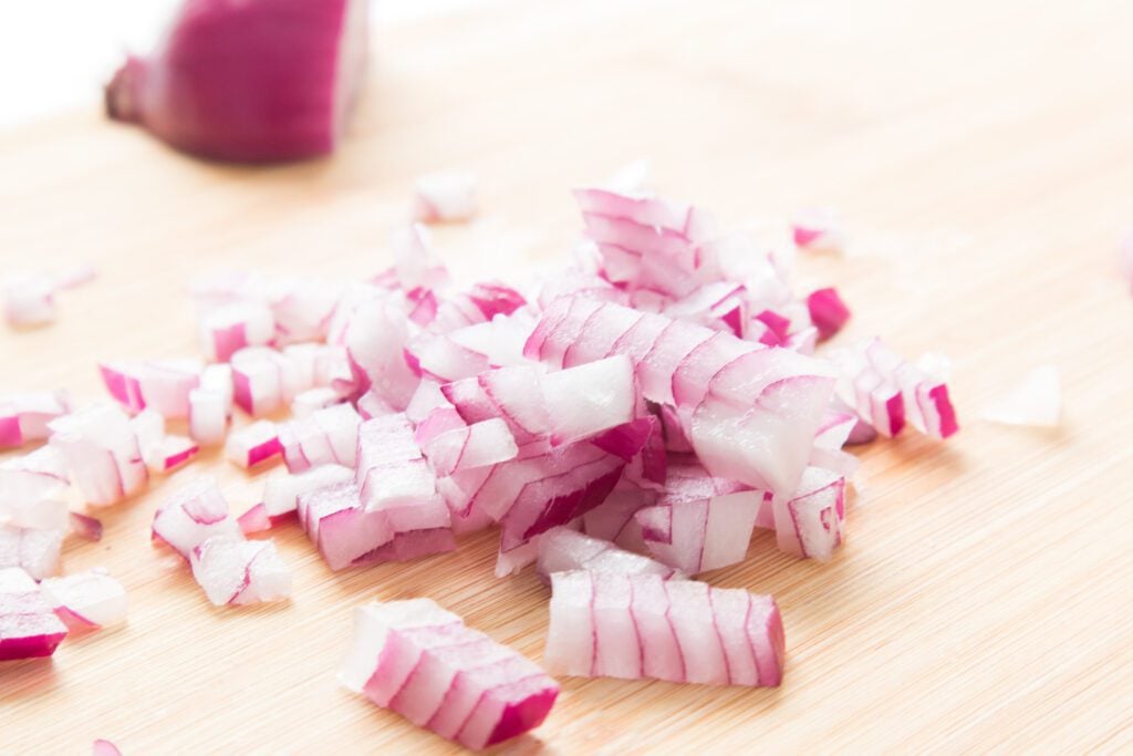 medium-sized diced onions