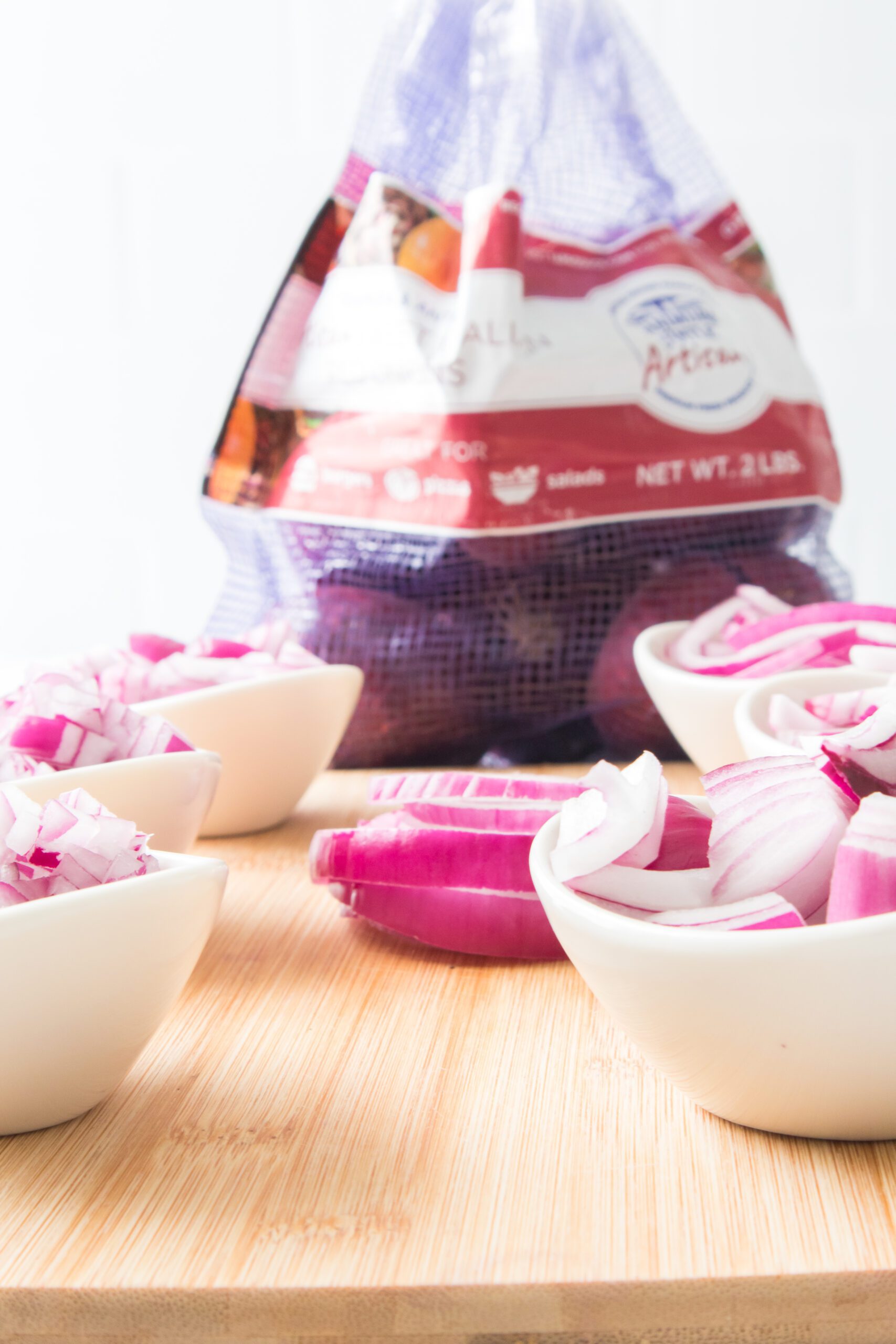 How to cut an onion with Tanimura & Antle Sweet Red Onion bag