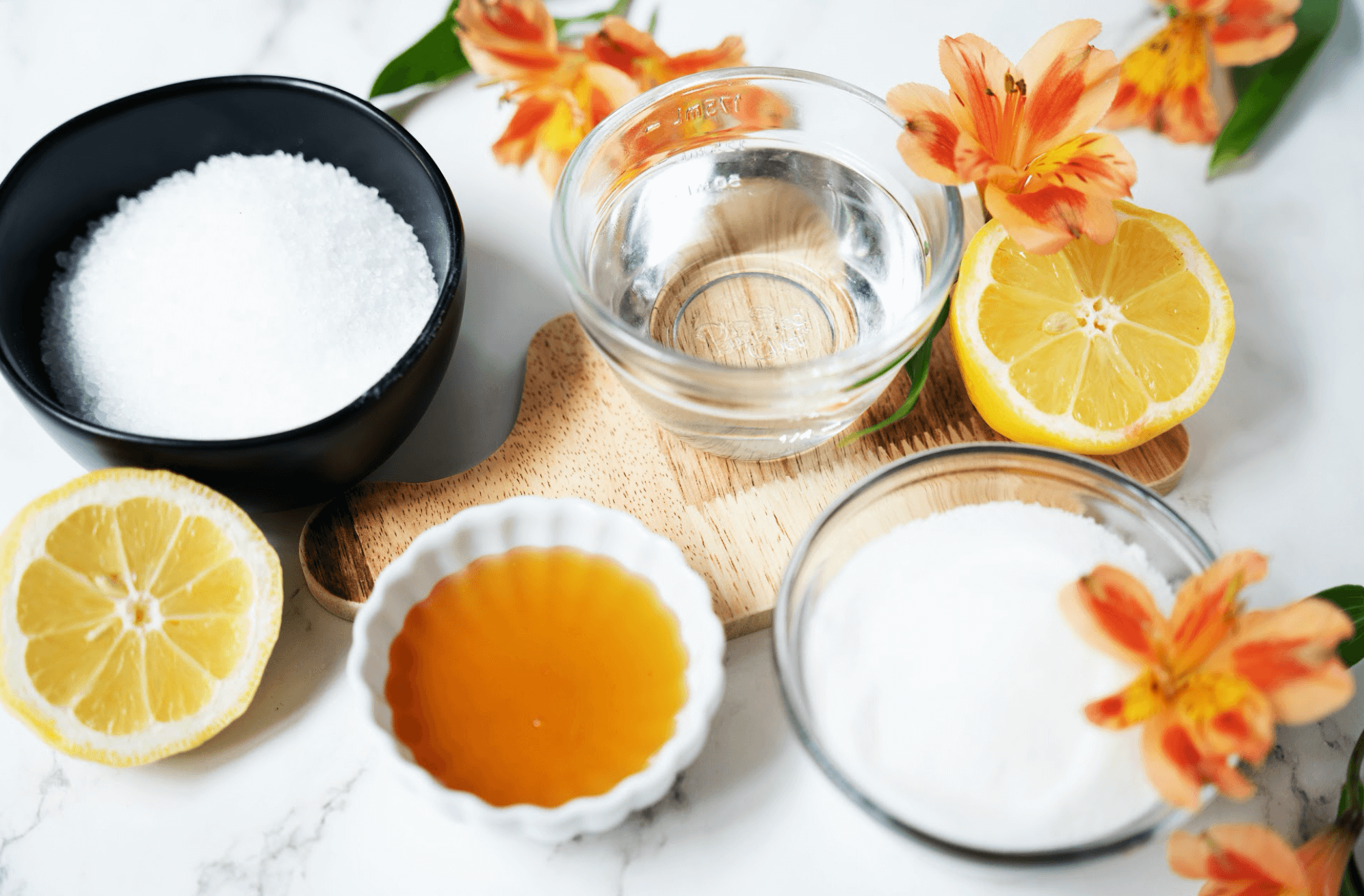 Ingredients DIY Lemon Foot Scrub