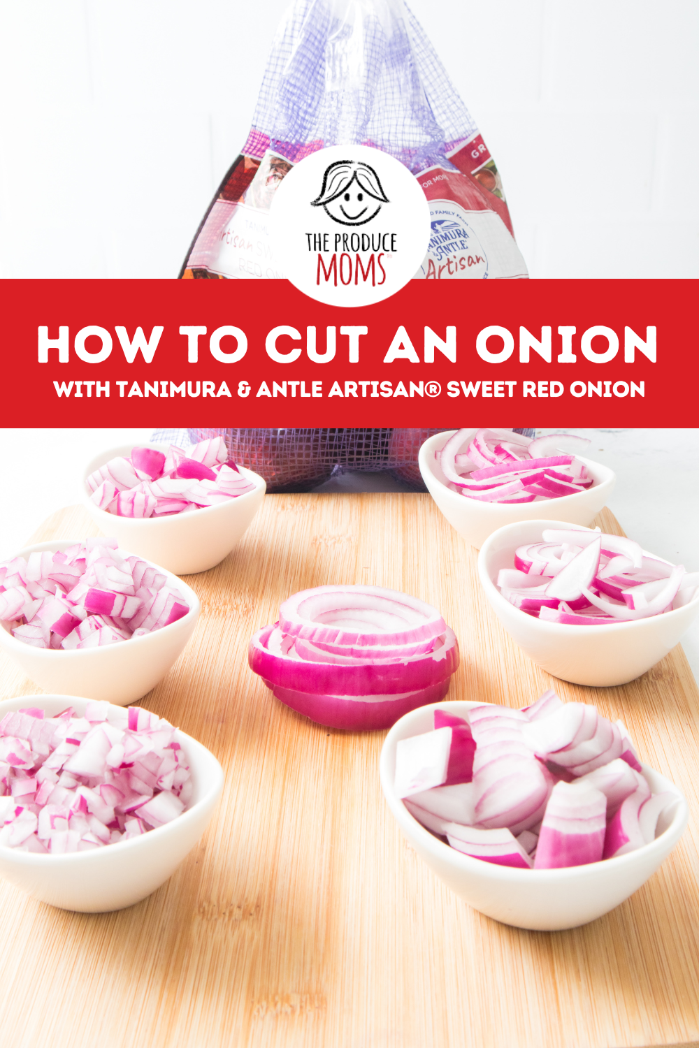 Pinterest Pin: How to Cut an Onion