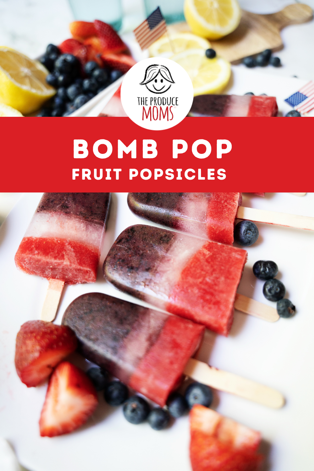 Pinterest Pin: Bomb Pop Fruit Popsicles