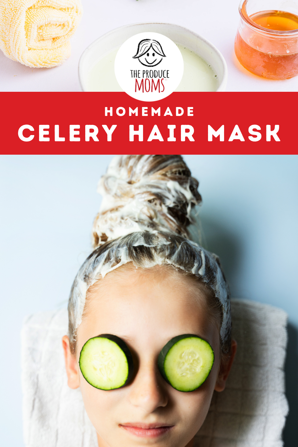Pinterest Pin: Celery Hair Mask