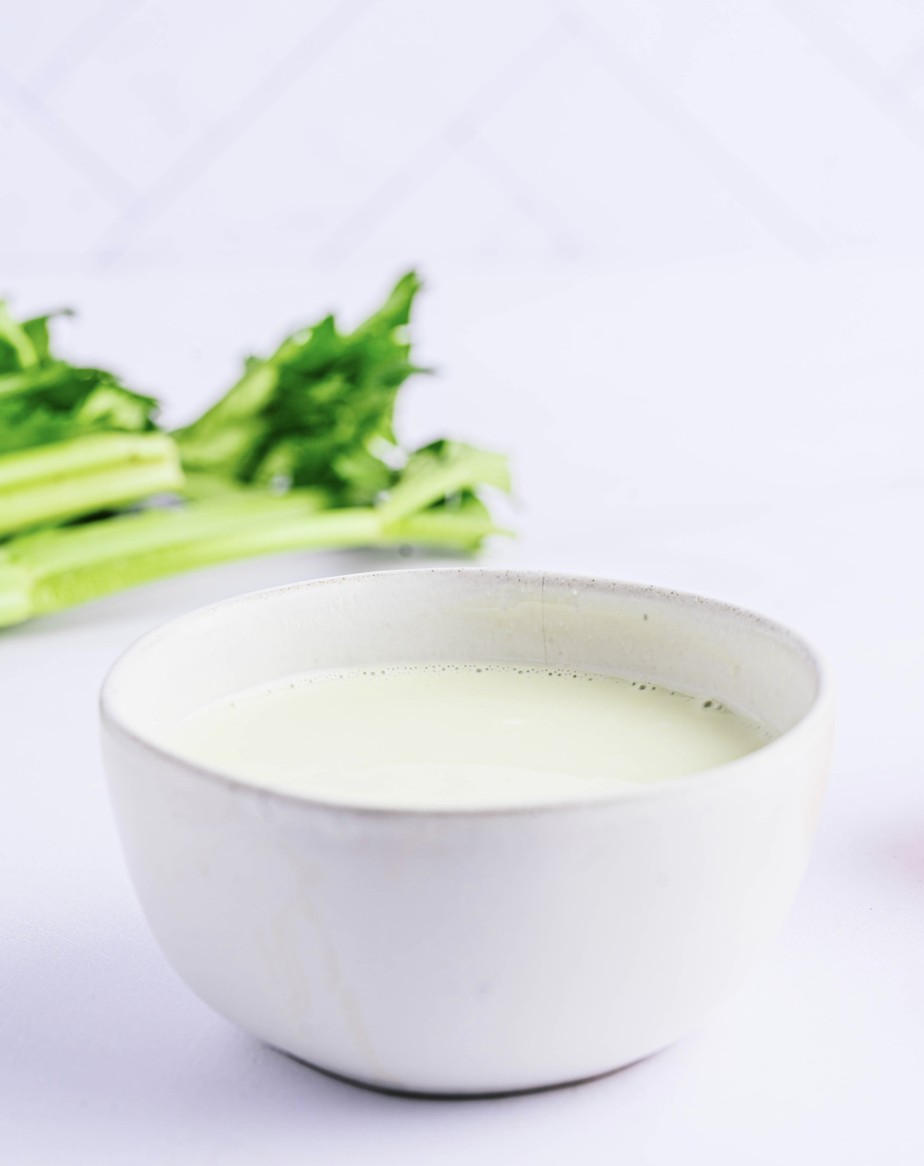 bowl of celery hair mask