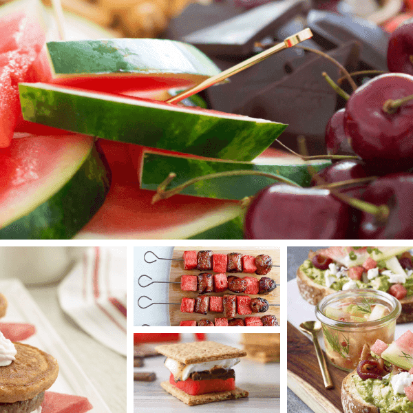 collage of watermelon recipes