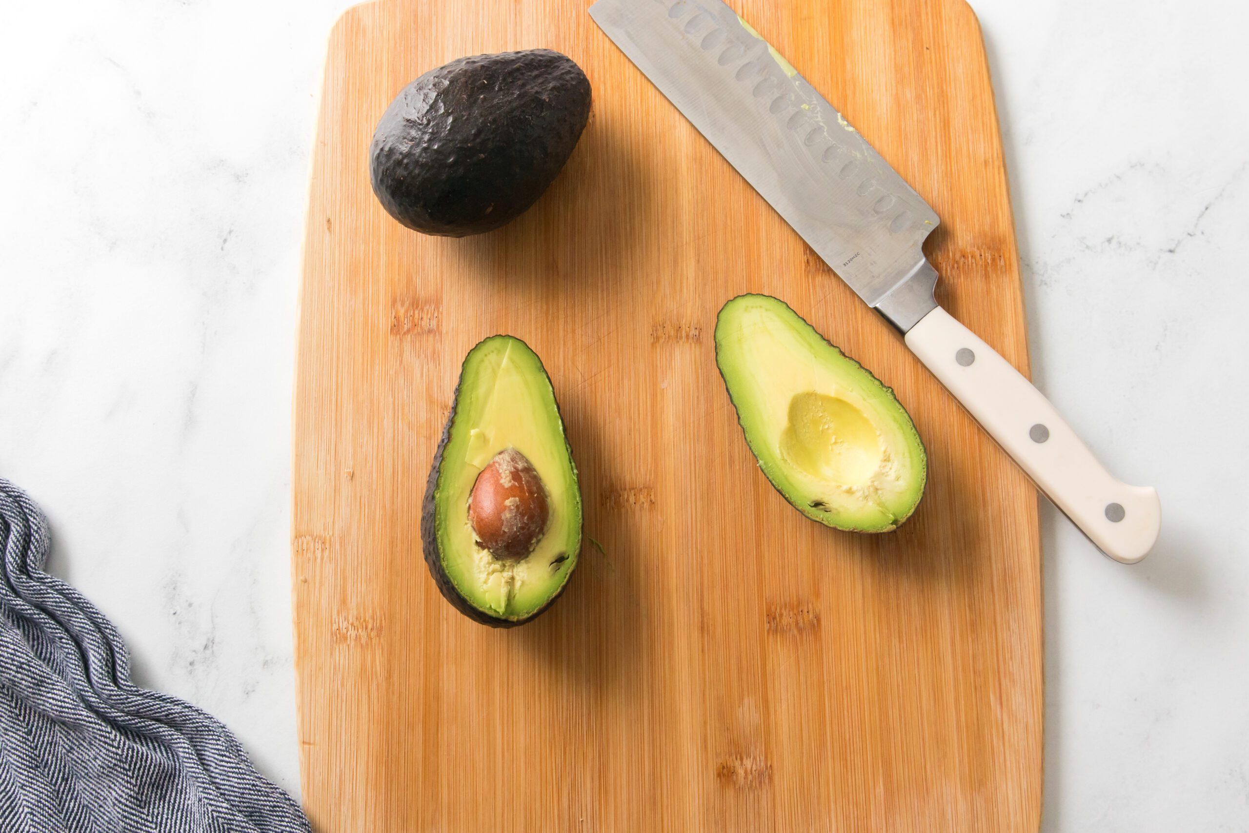 avocado on cutting board