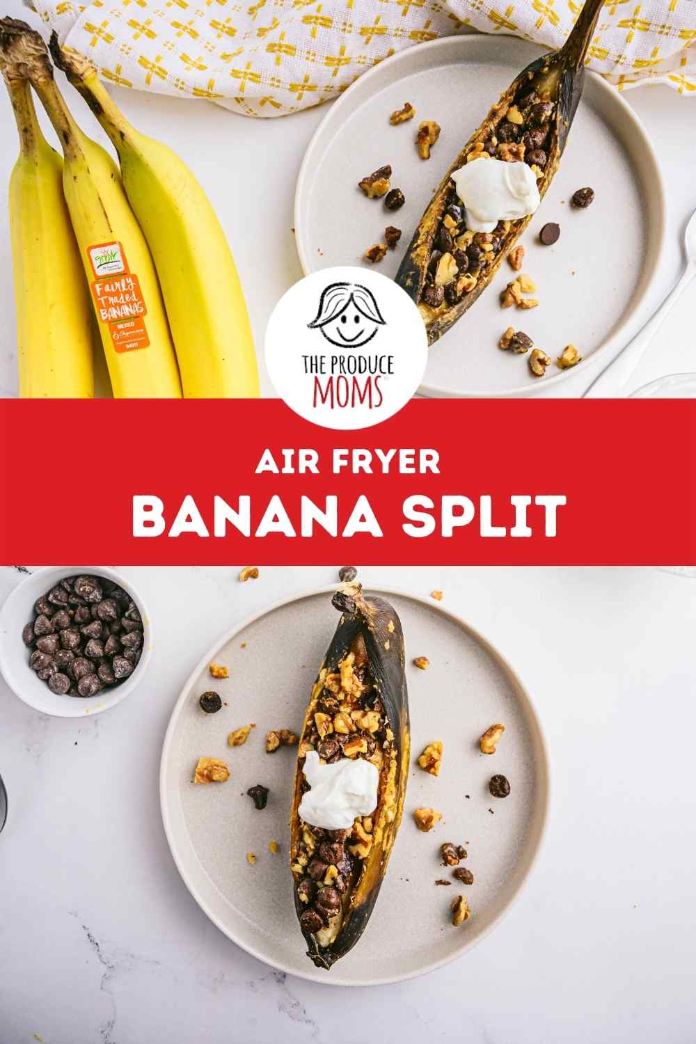 Pinterest Pin: Air Fryer Banana Split