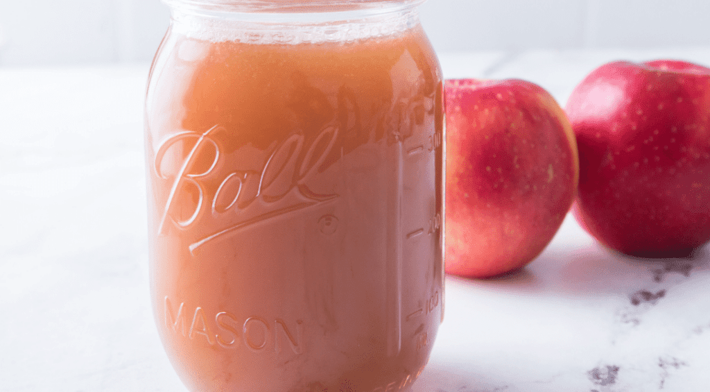 Apple Juice in Mason Jar with SweeTango apples