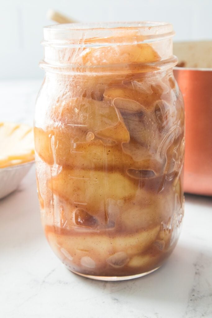 Apple Pie filling in mason jar