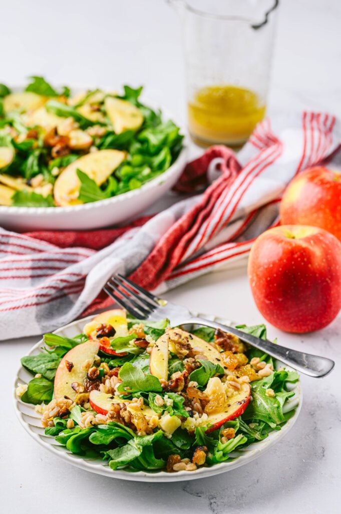 tw plated salads with apples