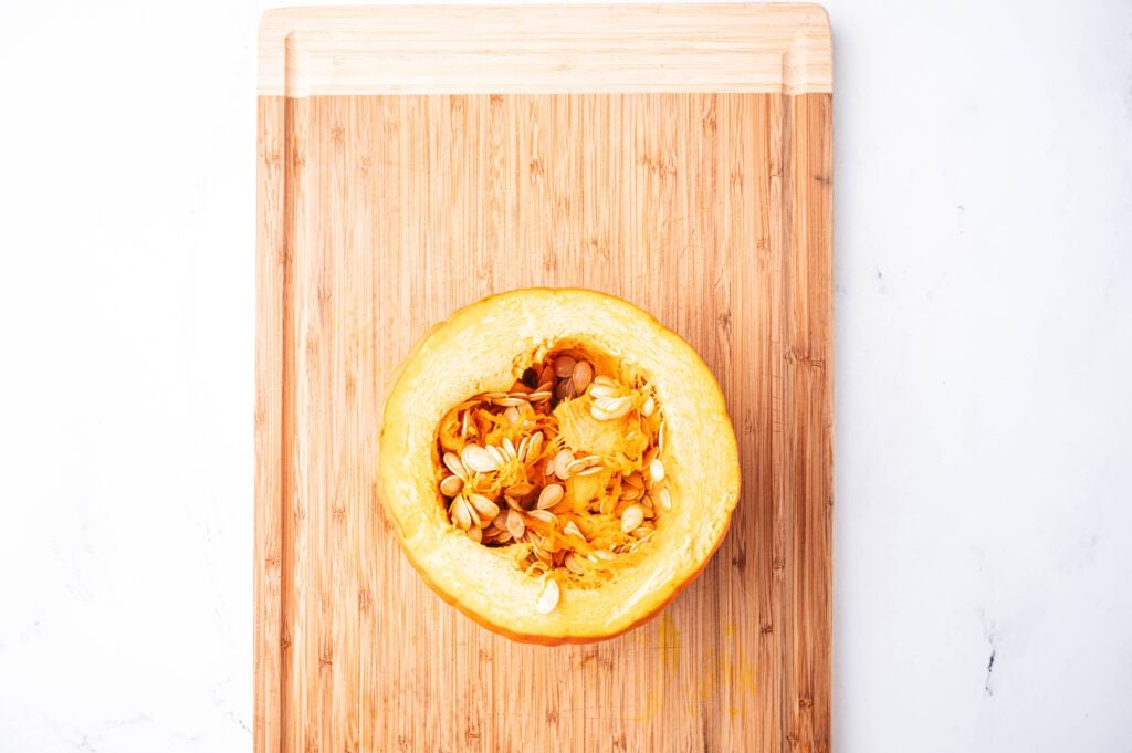 Cut the top off of your pumpkin. 