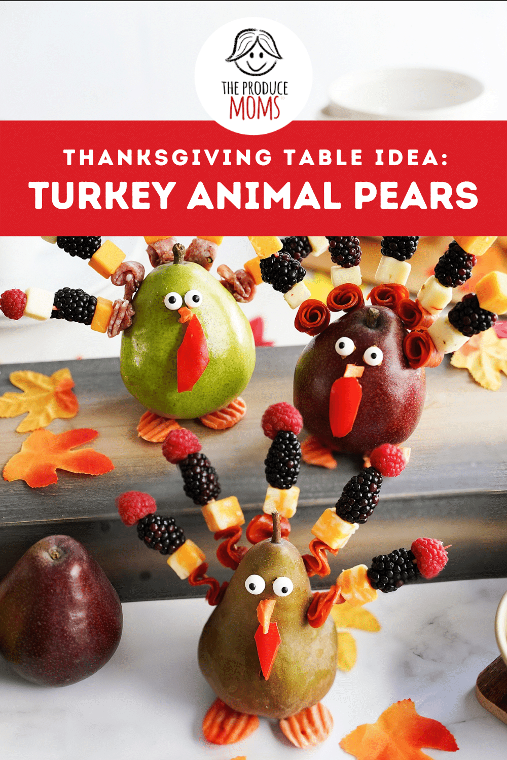 Pinterest Pin: Turkey Animal Pears