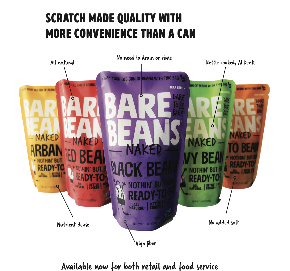 5 flavors of Bare Beans