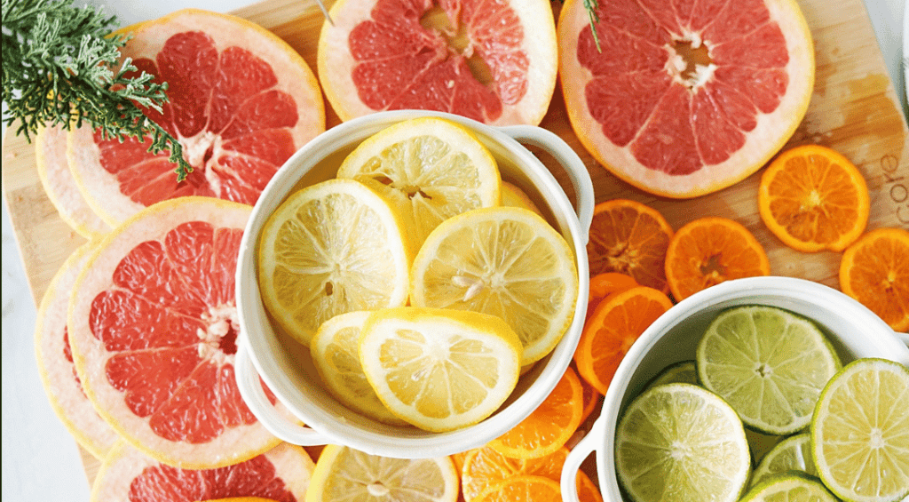 April fruits and vegetables: citrus
