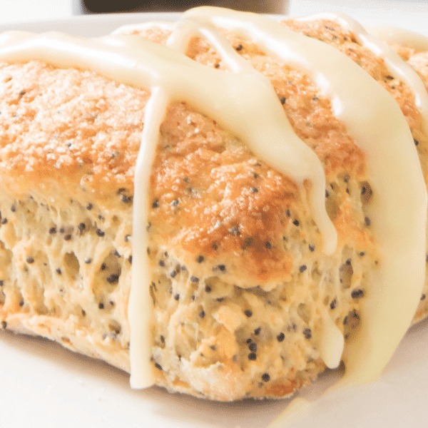 Close up shot of lemon scone