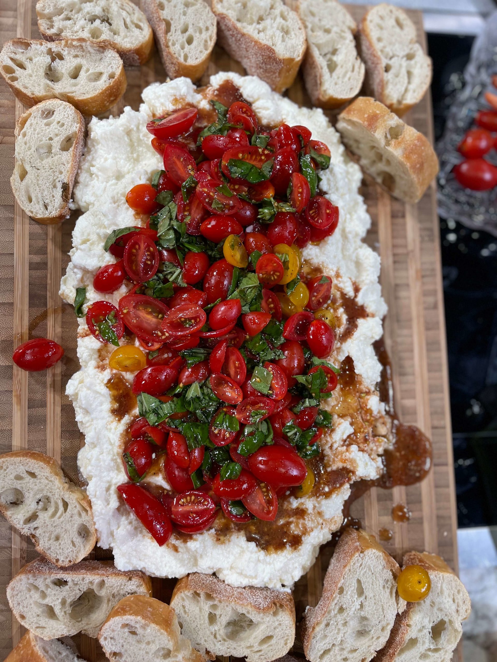 Ricotta Board with Marinated tomatoes