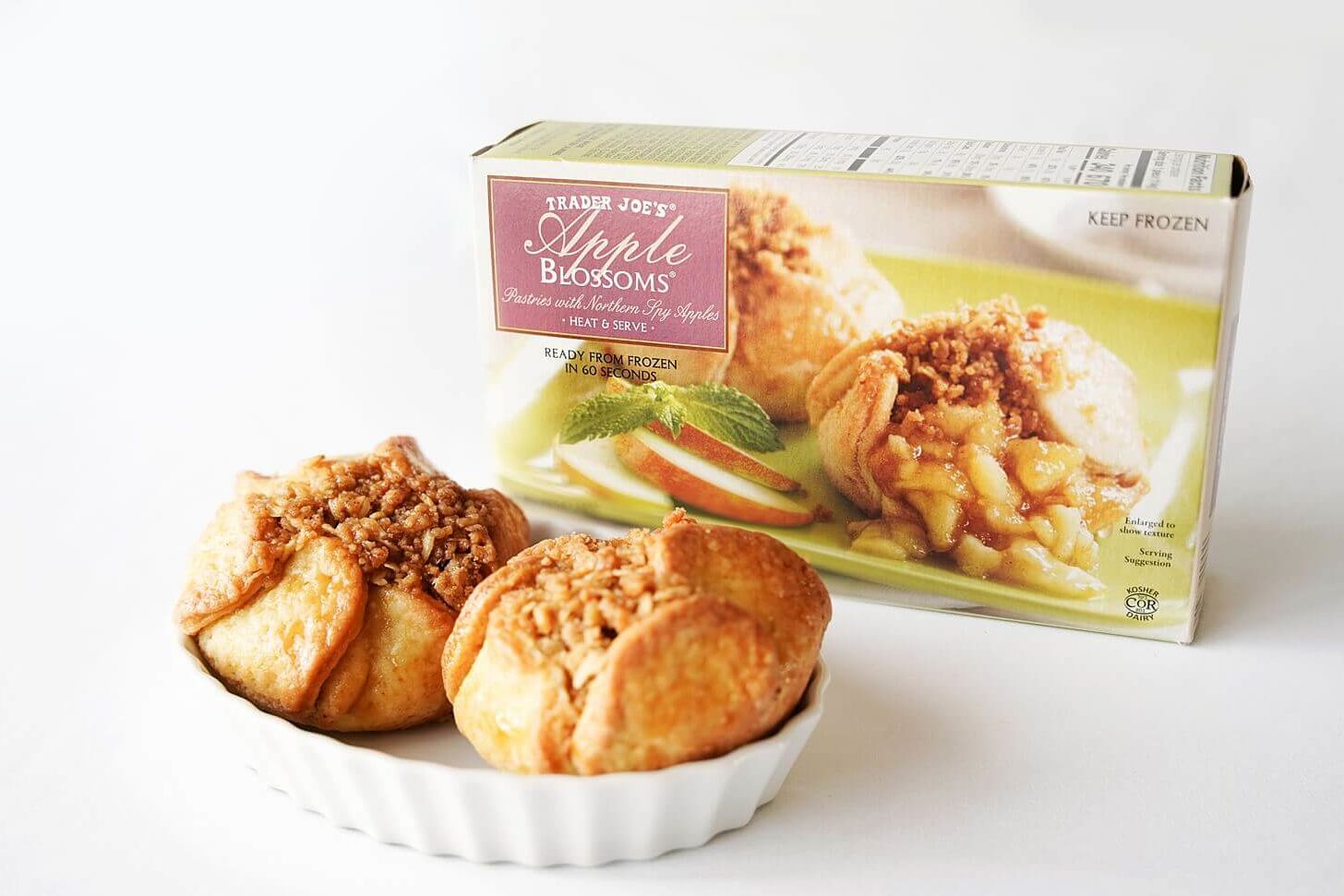 Trader Joe's Apple Blossoms in box and on plate