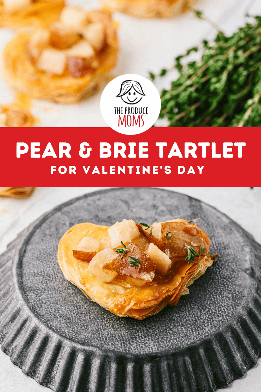Pinterest Pin: Pear & Brie Tartlet