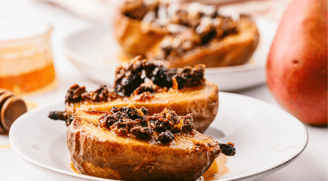 Air Fryer pears on plate