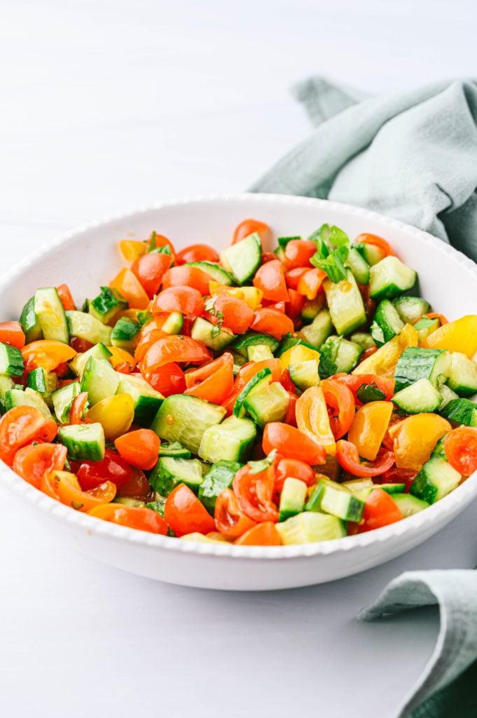 Cucumber Tomato Salad with Basil