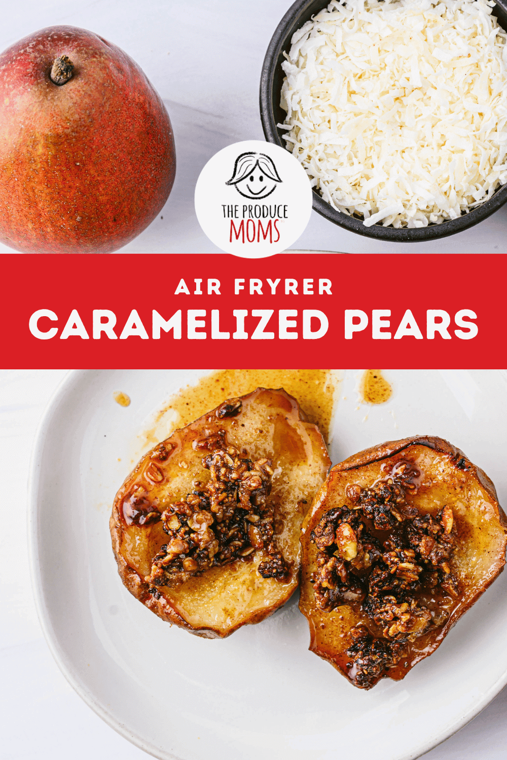 Pinterest Pin Caramelized Pears in Air Fryer