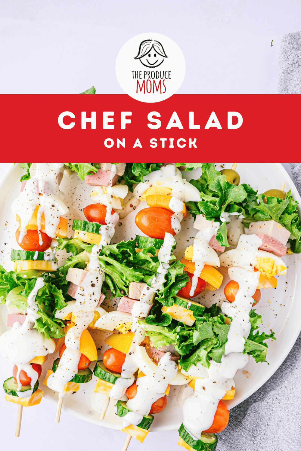 Pinterest Pin: Chef Salad on a Stick