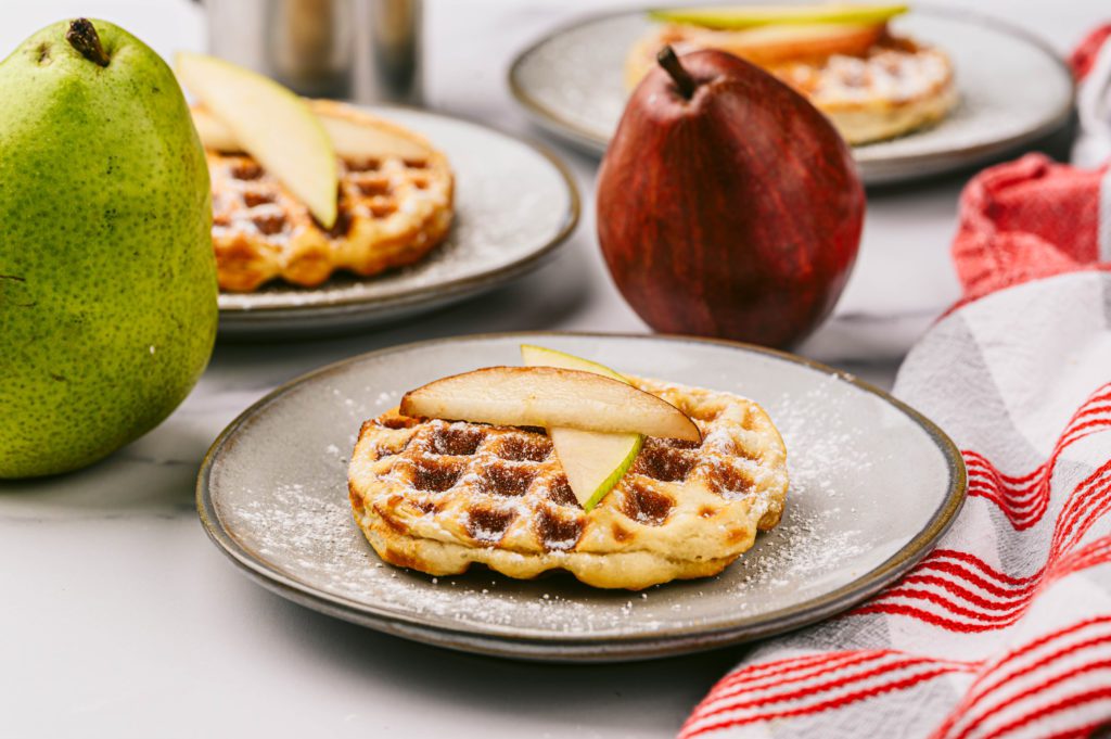 Pear Stuffed Biscuit Waffles
