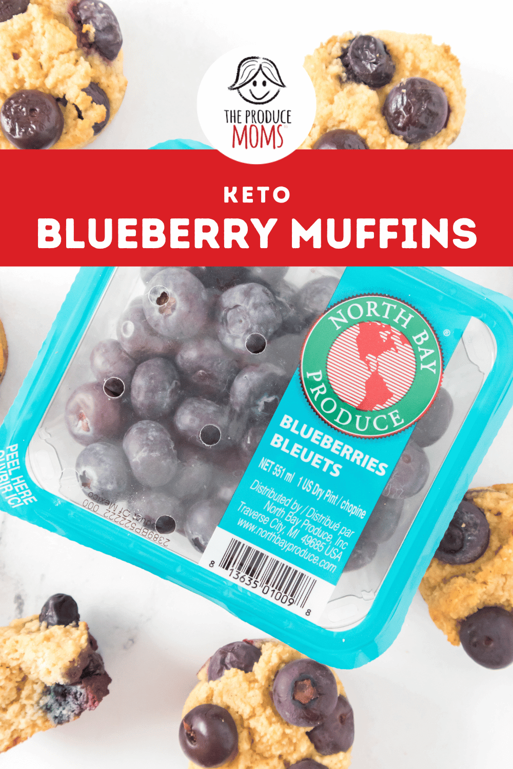 Pinterst Pin Keto Blueberry Muffins