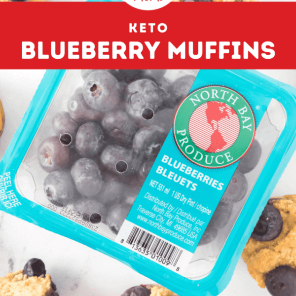 Pinterst Pin Keto Blueberry Muffins