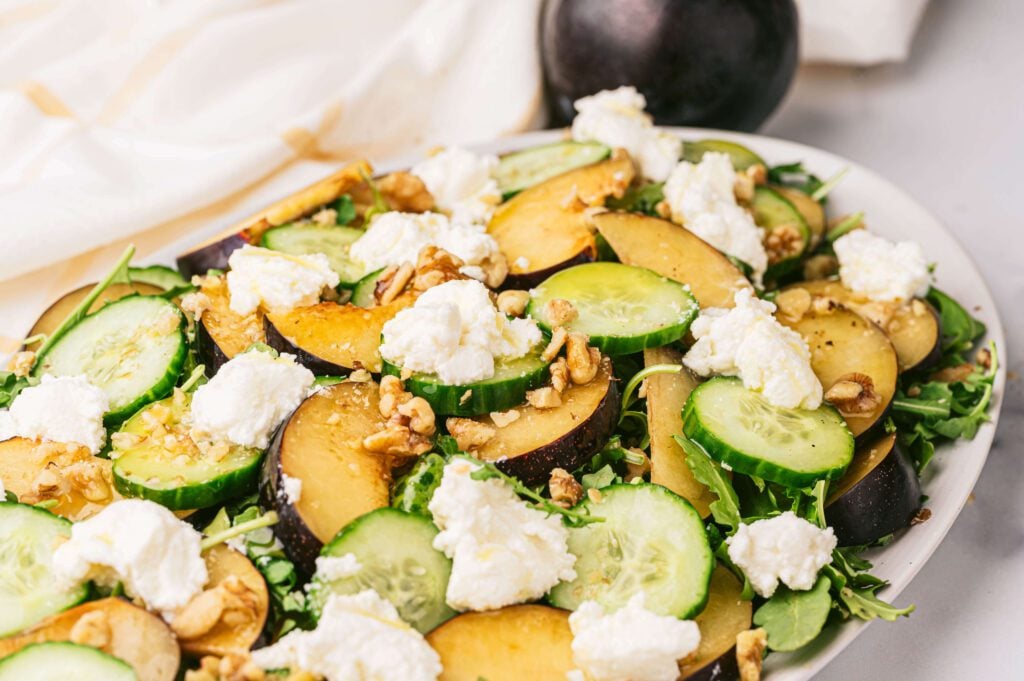 Close up of the Plum Ricotta Salad