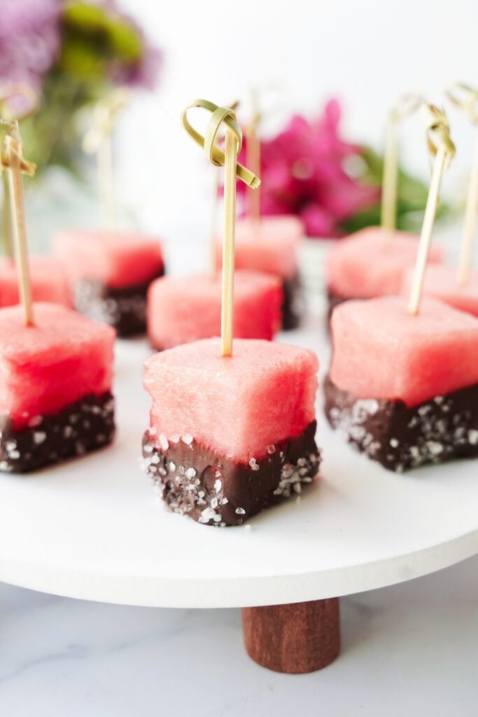 Chocolate Covered Watermelon Bites