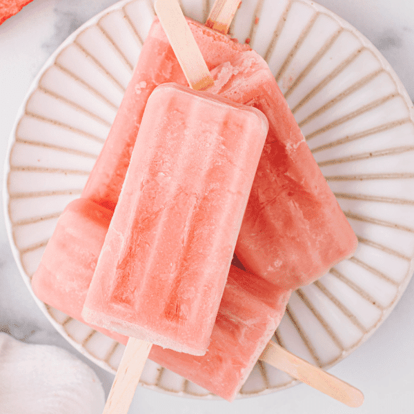 Watermelon Yogurt Pops on plate