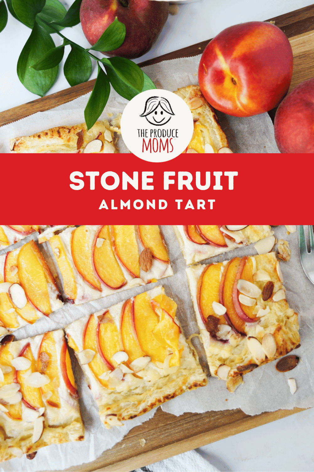 Pinterest Pin Stone Fruit Almond Tart