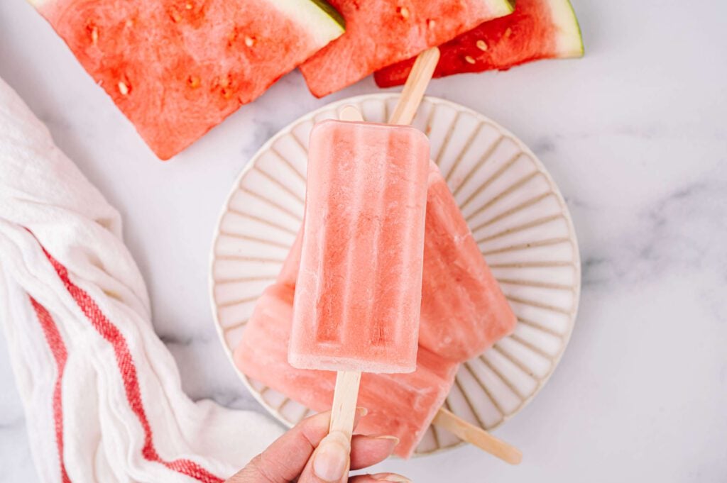 watermelon yogurt pops