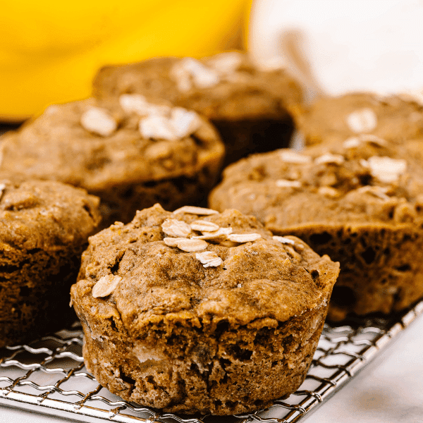 Banana Muffins on a rack