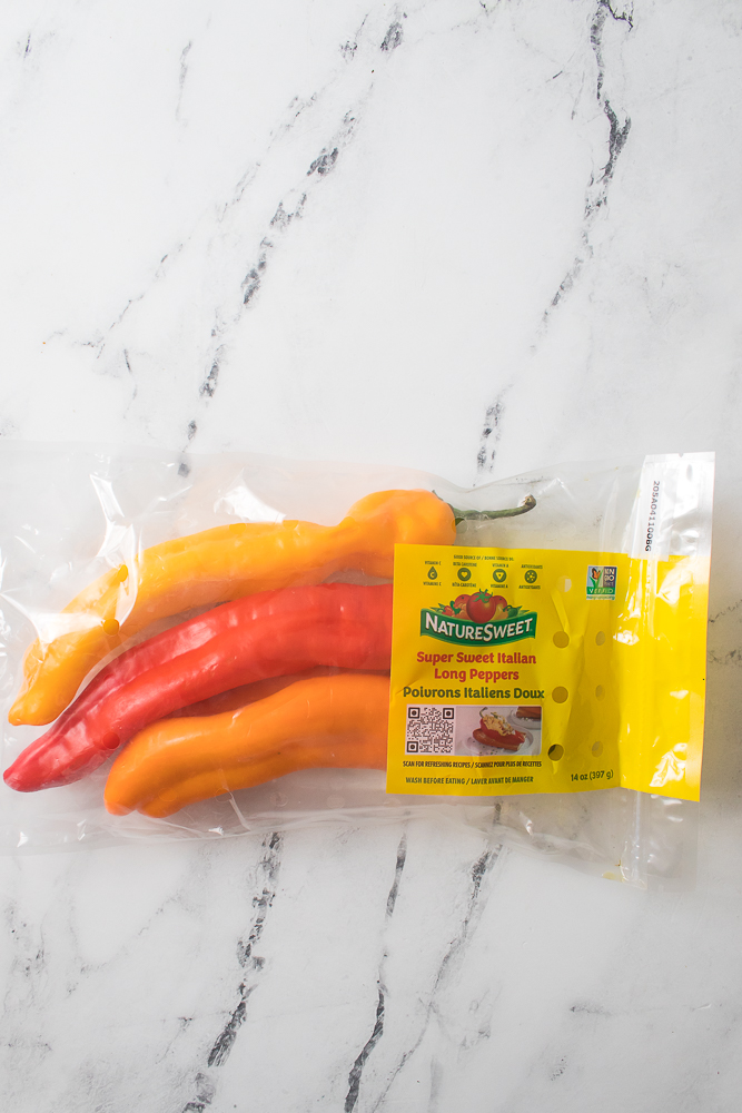 package of Naturesweet Super Sweet Italian Long Peppers