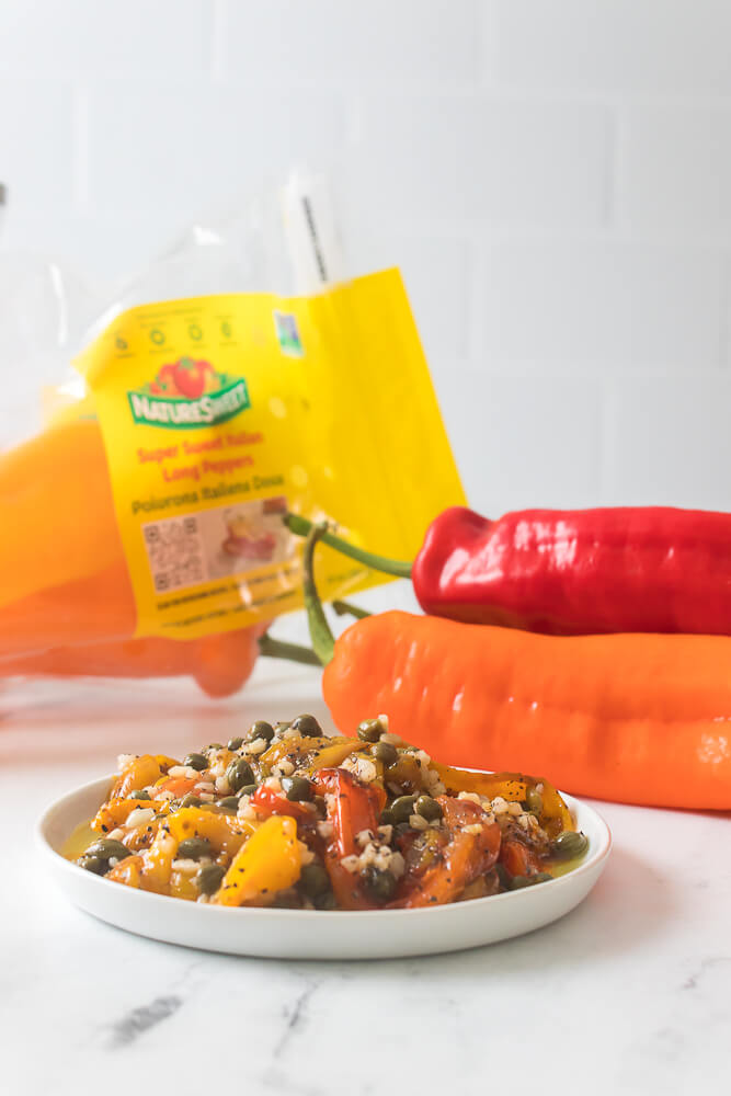 Plated Grilled Peppers with NatureSweet® Super Sweet Italian Long Peppers