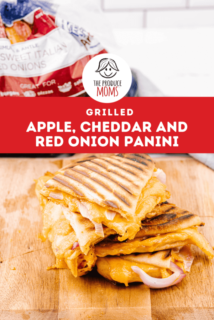 Pinterest Pin Red Onion and Apple Panini