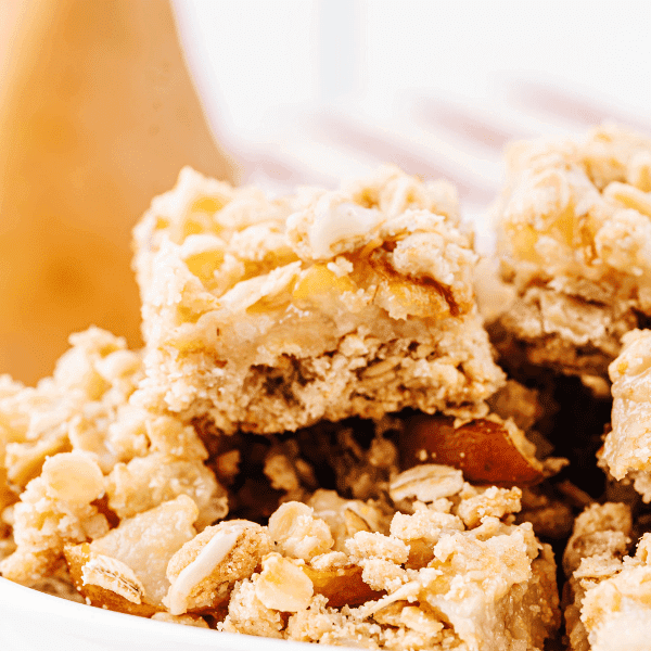 Pear Oatmeal Breakfast Bars on plate