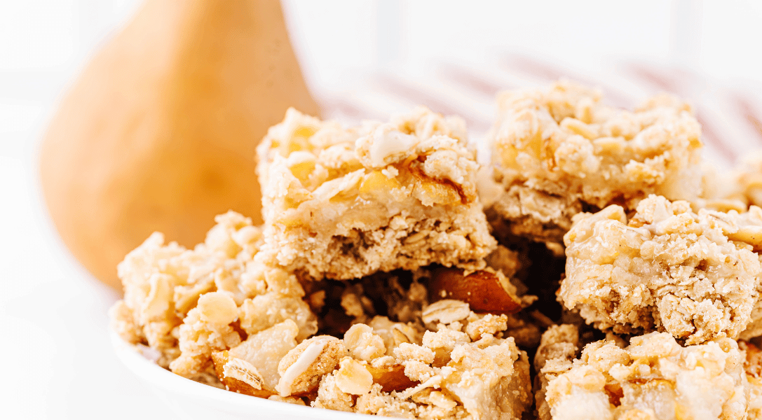 Pear Oatmeal Breakfast Bars on plate