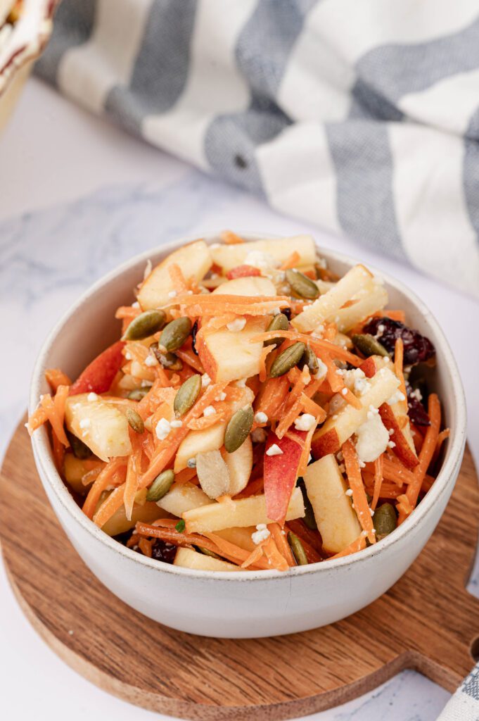 one serving of apple and carrot salad