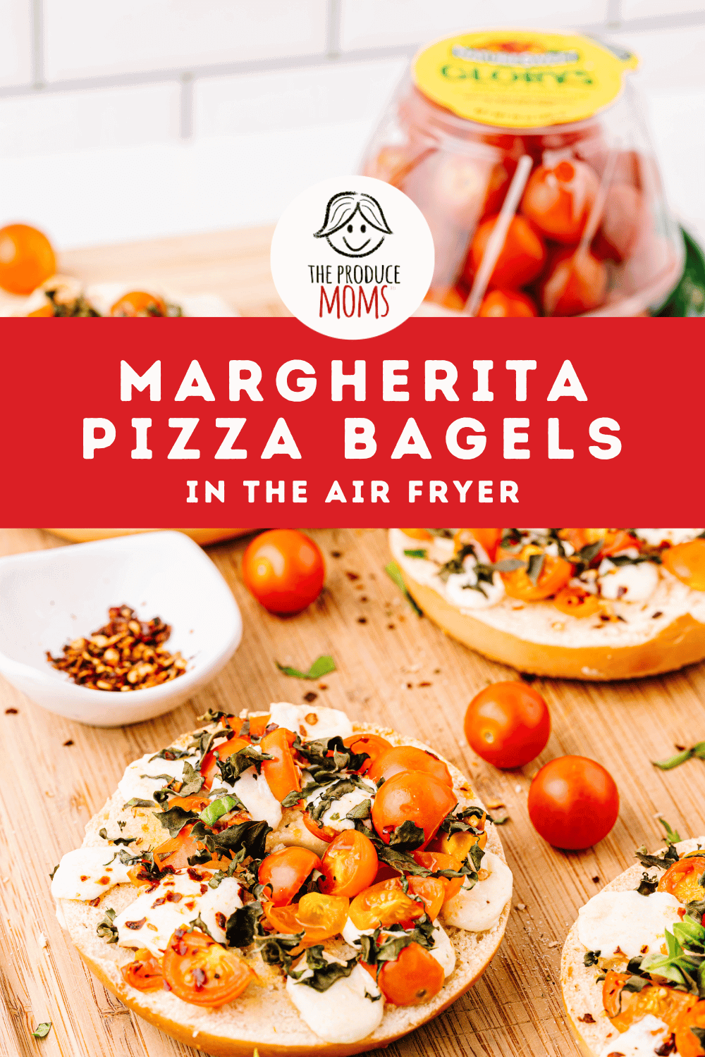 Pinterest Pin Margherita Pizza Bagels