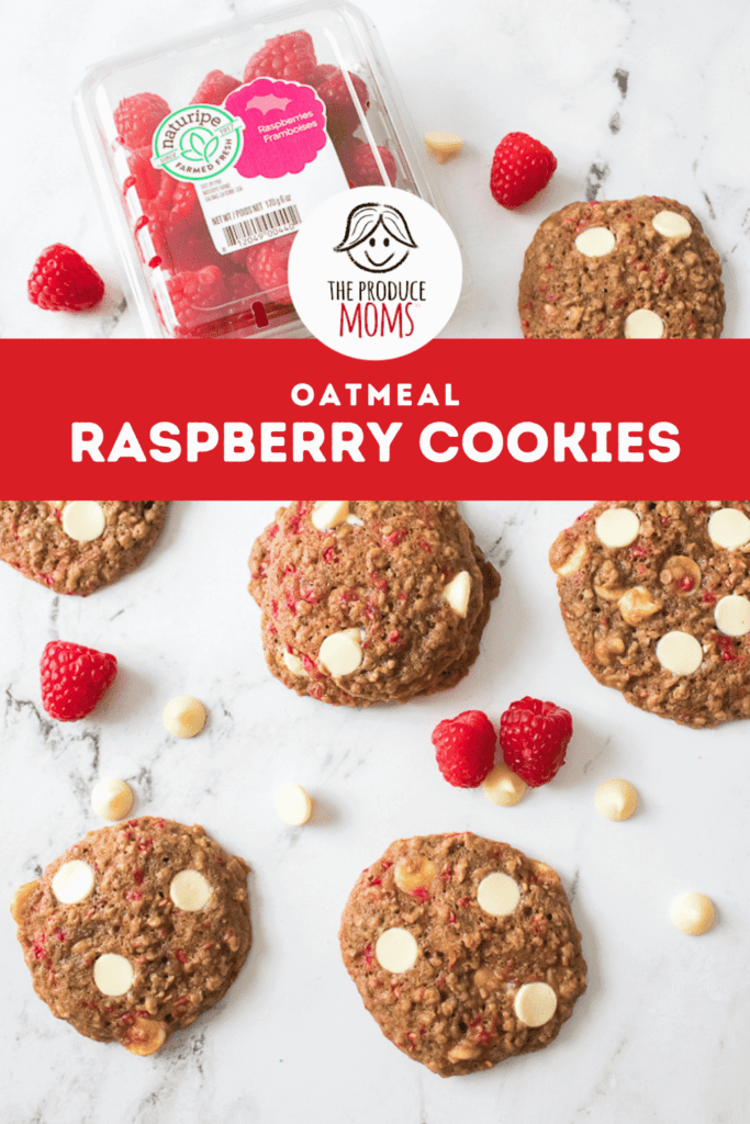 Pinterest Pin Oatmeal Raspberry Cookies