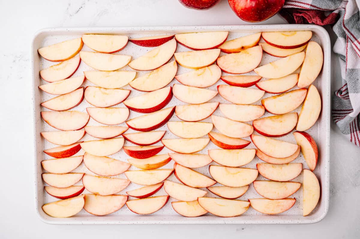 SweeTango® apple slices on sheet pan