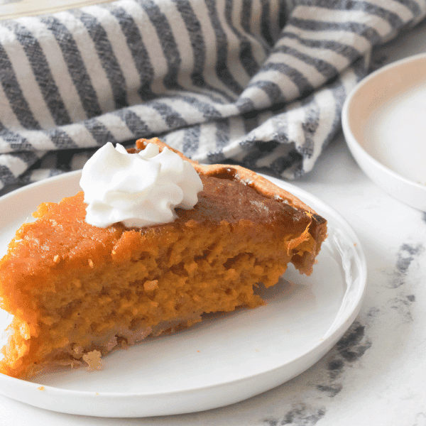 Slice of sweet potato pie